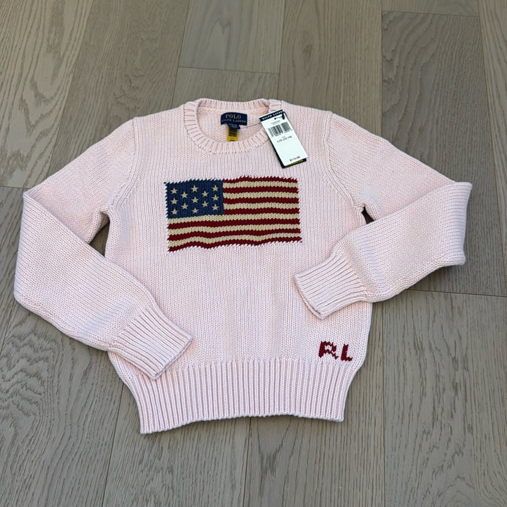 Girls pink polo sweater